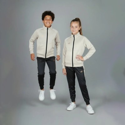 Survêtement enfant Auslese RS-804-BG beige et noir – veste zippée et pantalon