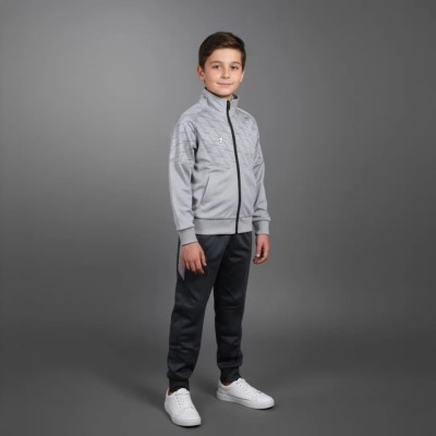 Survêtement enfant Auslese RS-804-G gris clair et gris foncé – veste zippée et pantalon