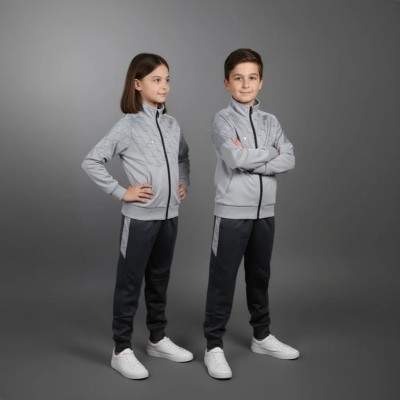 Survêtement enfant Auslese RS-804-G gris clair et gris foncé – veste zippée et pantalon