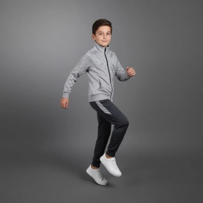 Survêtement enfant Auslese RS-804-G gris clair et gris foncé – veste zippée et pantalon