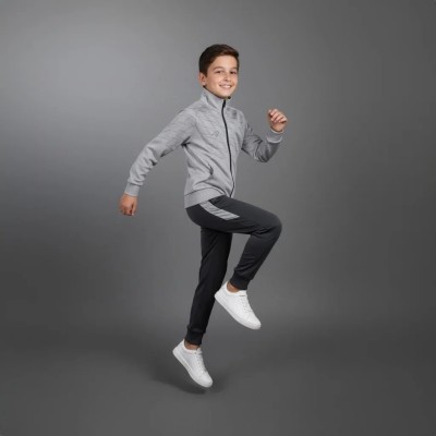 Survêtement enfant Auslese RS-804-G gris clair et gris foncé – veste zippée et pantalon