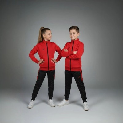 Survêtement enfant Auslese RS-804-RG rouge et noir – veste zippée et pantalon