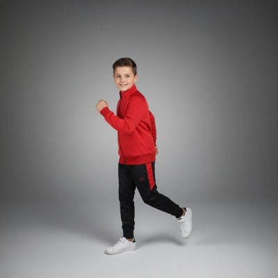 Survêtement enfant Auslese RS-804-RG rouge et noir – veste zippée et pantalon