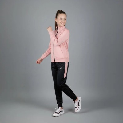 Survêtement fille RS-804-C corail et noir – veste zippée et pantalon