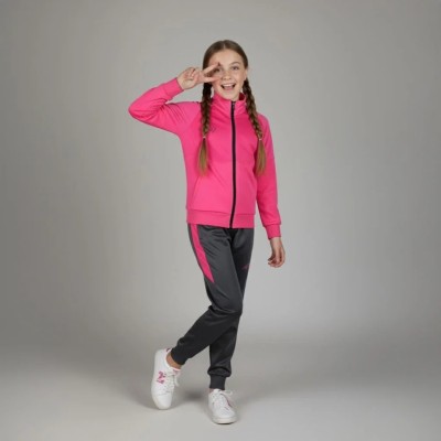 Survêtement enfant RS-804-ROF rose fuchsia et noir – veste zippée et pantalon