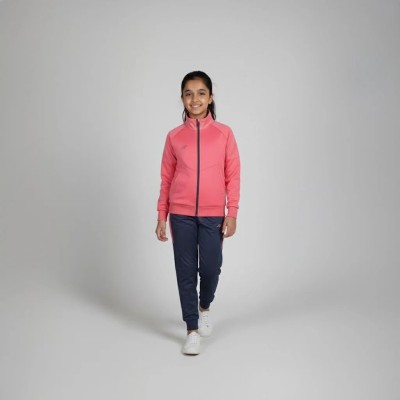 Survêtement fille Auslese RS-804-ROP rose poudré et bleu marine – veste zippée et pantalon