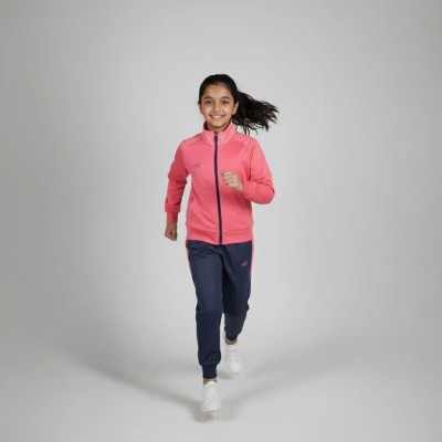Survêtement fille Auslese RS-804-ROP rose poudré et bleu marine – veste zippée et pantalon