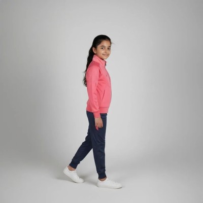 Survêtement fille Auslese RS-804-ROP rose poudré et bleu marine – veste zippée et pantalon