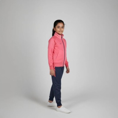 Survêtement fille Auslese RS-804-ROP rose poudré et bleu marine – veste zippée et pantalon
