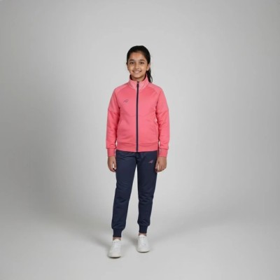 Survêtement fille Auslese RS-804-ROP rose poudré et bleu marine – veste zippée et pantalon