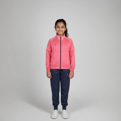 Survêtement fille Auslese RS-804-ROP rose poudré et bleu marine – veste zippée et pantalon
