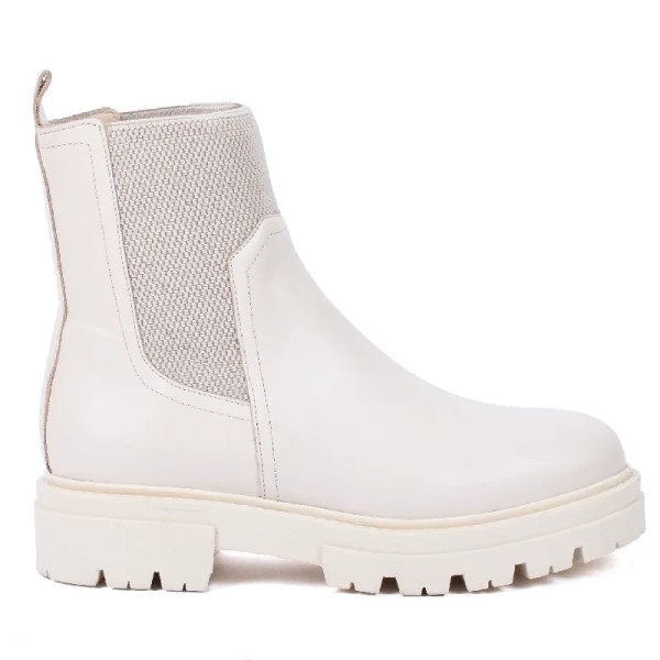 BOTTINE FEMME CUIR BEIGE