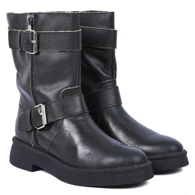 Boots en cuir Andrea Bruni Femme AB-FLORIDA-1-M marron