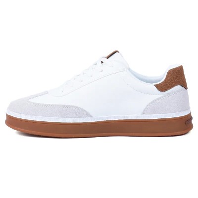 Sneakers homme GLA SHOES blanc et camel – Réf GLA-FA-1-BC