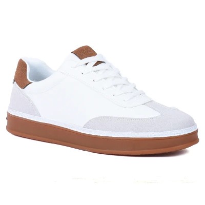 Sneakers homme GLA SHOES blanc et camel – Réf GLA-FA-1-BC