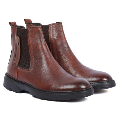Bottines Chelsea ELITO homme marron en cuir tige 13,5 cm – Réf. EL-25120-M
