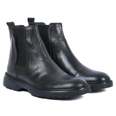 Bottines Chelsea ELITO homme noires en cuir tige 13,5 cm – Réf. EL-25120-N