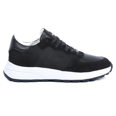 Baskets ELITO homme noires en cuir – Réf. EL-25117-N