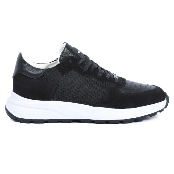 BASKETS HOMME NOIR EN CUIR