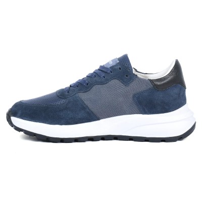 Baskets ELITO homme bleu marine en cuir – Réf. EL-25117-BLM