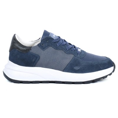 Baskets ELITO homme bleu marine en cuir – Réf. EL-25117-BLM