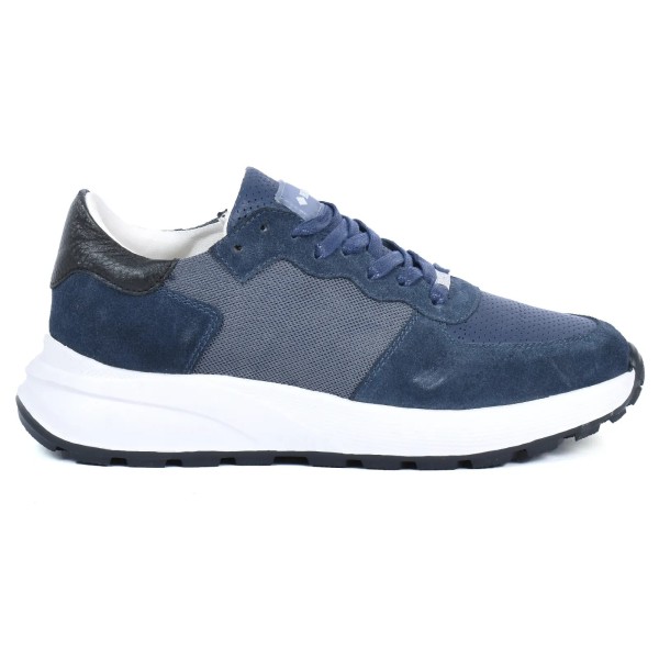 BASKETS HOMME BLEU MARINE EN CUIR