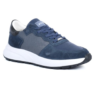 Baskets ELITO homme bleu marine en cuir – Réf. EL-25117-BLM