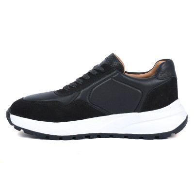 Baskets ELITO homme noires en cuir – Réf. EL-25115-N
