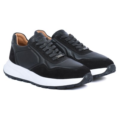 Baskets ELITO homme noires en cuir – Réf. EL-25115-N