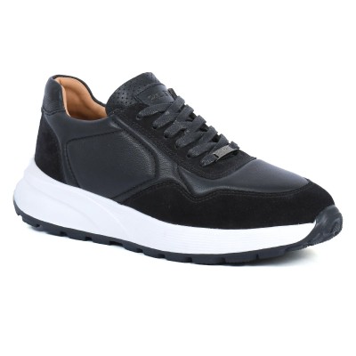 Baskets ELITO homme noires en cuir – Réf. EL-25115-N