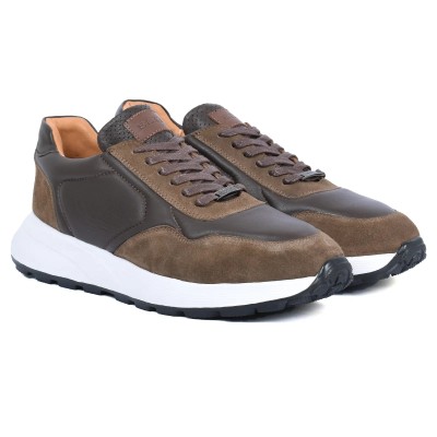 Baskets ELITO homme marron en cuir – Réf. EL-25115-M