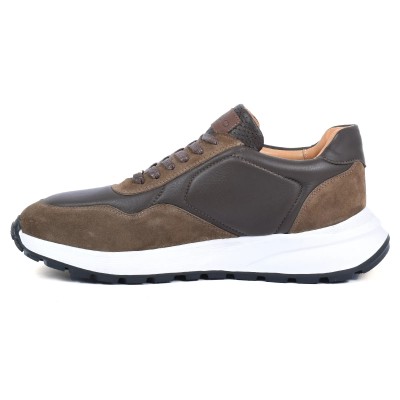Baskets ELITO homme marron en cuir – Réf. EL-25115-M