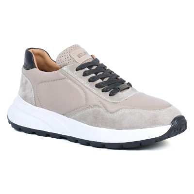 Baskets ELITO homme beige en cuir – Réf. EL-25115-BG