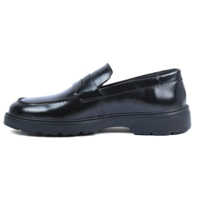 Mocassins ELITO homme noir vernis en cuir – Réf. EL-25111-NV