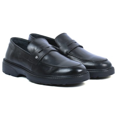 Mocassins ELITO homme noirs en cuir – Réf. EL-25111-N