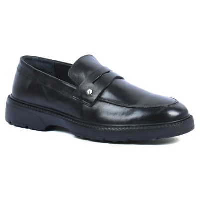 Mocassins ELITO homme noirs en cuir – Réf. EL-25111-N