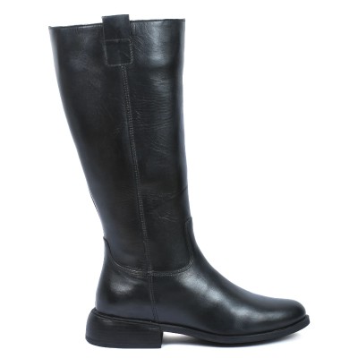 Bottes hautes Andrea Bruni femme noires en cuir – Réf. AB-109-7-N