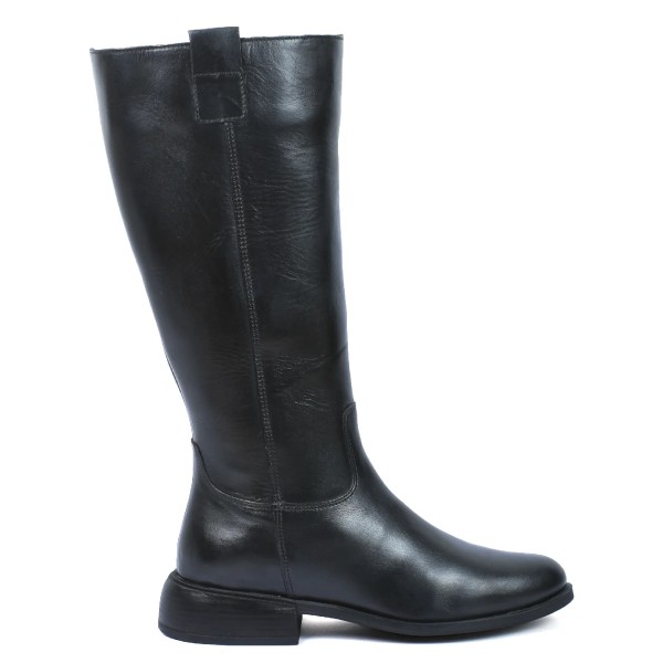 BOTTES HAUTES NOIRES EN CUIR