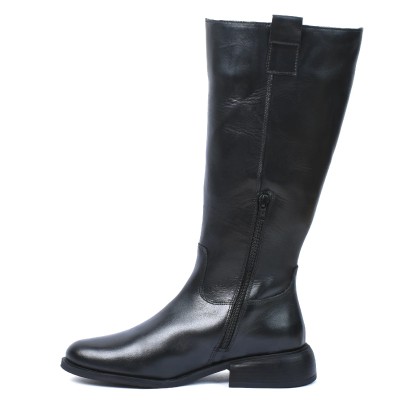 Bottes hautes Andrea Bruni femme noires en cuir – Réf. AB-109-7-N