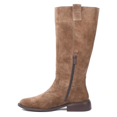 Bottes hautes Andrea Bruni femme marron en cuir daim – Réf. AB-109-7-DM