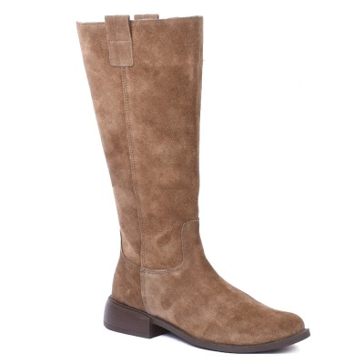 Bottes hautes Andrea Bruni femme marron en cuir daim – Réf. AB-109-7-DM