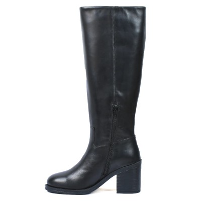 Bottes hautes Andrea Bruni femme noires en cuir – Réf. AB-532-1-N