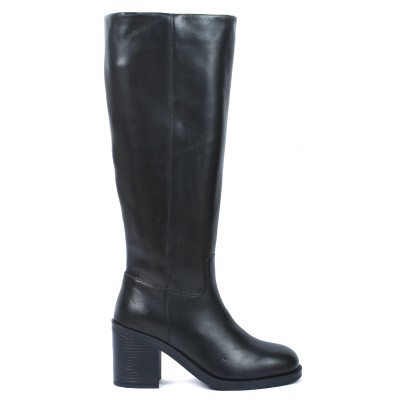 Bottes hautes Andrea Bruni femme noires en cuir – Réf. AB-532-1-N