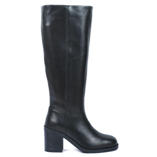 BOTTES HAUTES NOIRES EN CUIR