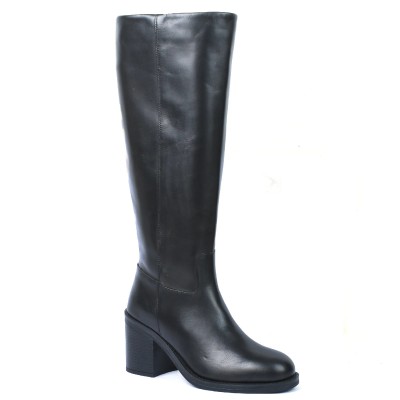 Bottes hautes Andrea Bruni femme noires en cuir – Réf. AB-532-1-N