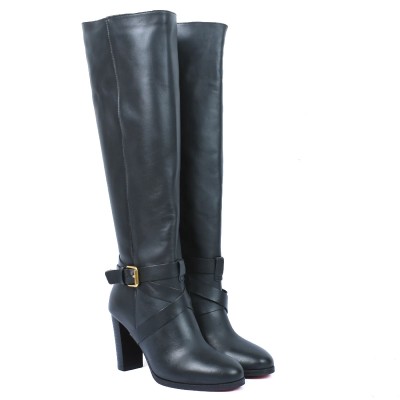 Bottes hautes Andrea Bruni femme noires en cuir – Réf. AB-022-3-N
