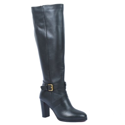 Bottes hautes Andrea Bruni femme noires en cuir – Réf. AB-022-3-N