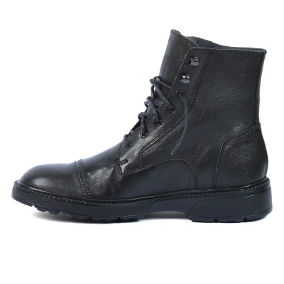 BOTTINES HOMME 100 % EN CUIR NOIRES  ELITO EL-25110-N