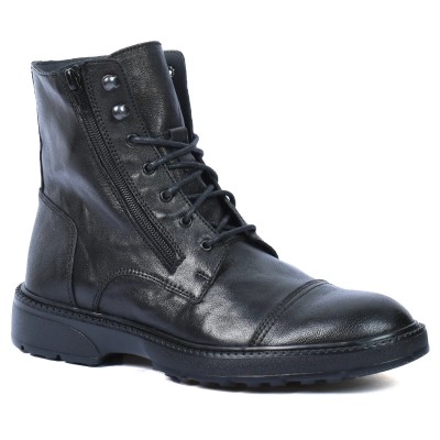 BOTTINES HOMME 100 % EN CUIR NOIRES  ELITO EL-25110-N