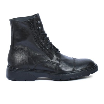 BOTTINES HOMME 100 % EN CUIR NOIRES  ELITO EL-25110-N